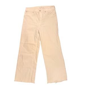 7 For‎ All Mankind Cropped Wide Leg Jeans White Size 28